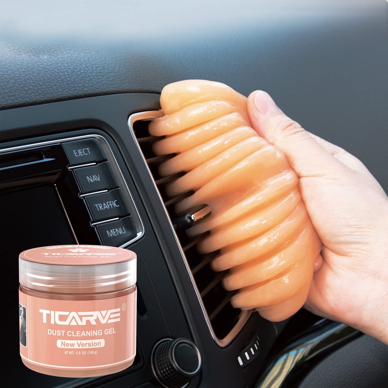 Cleaning Gel for Car Detailing Putty Car Vent Cleaner Cleaning Putty Gel Auto Detailing Tools Car Interior Cleaner Dust Cleaning Mud for Cars and Keyboard Cleaner Gel Cleaning Slime Orange(1Jar 190G)