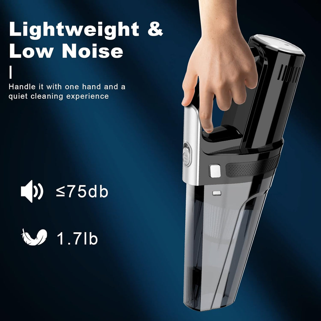 Car Vacuum Cleaner, Portable Car Vacuum with Powerful 7000PA Suction, Car Accessories, DC 12V High Power 16.4Ft Cord Vacuum Cleaner for Car, LED Light & Low Noise, VC008C