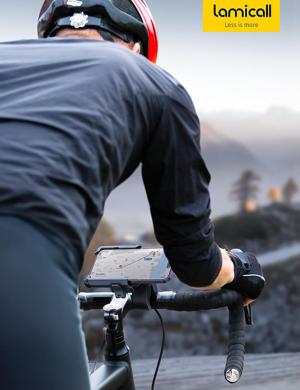 Motorcycle Phone Mount Holder - [Camera Friendly] [1S Lock] Bike Phone Holder Handlebar Clamp, Bicycle Scooter Phone Clip, for Iphone 14 15 16 17 Pro Max Plus, 2.4~3.54" Wide Phone, Golf Cart