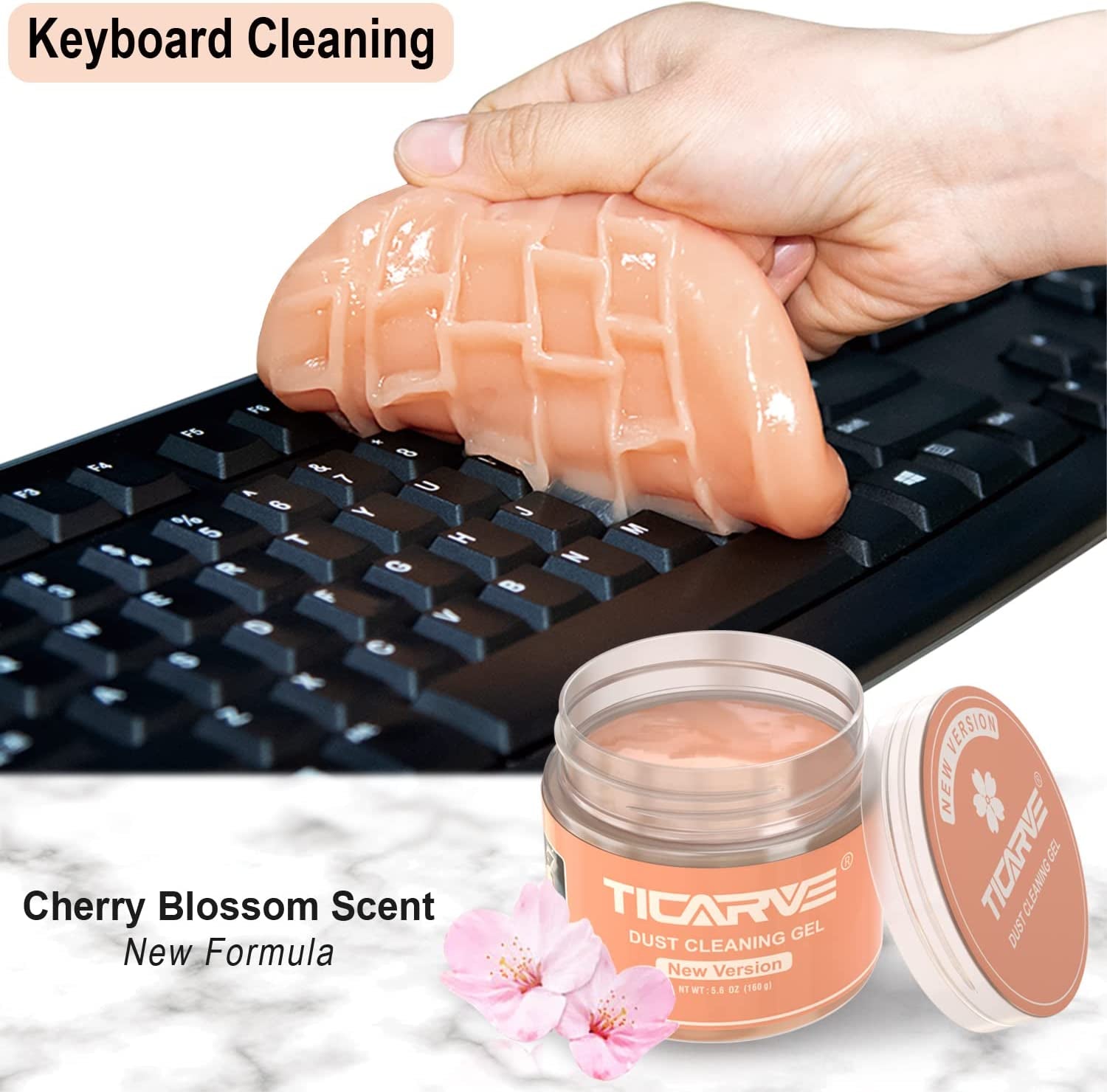 Cleaning Gel for Car Detailing Putty Car Vent Cleaner Cleaning Putty Gel Auto Detailing Tools Car Interior Cleaner Dust Cleaning Mud for Cars and Keyboard Cleaner Gel Cleaning Slime Orange(1Jar 190G)